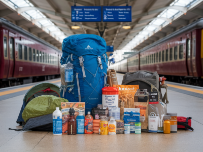 A step-by-step wild camp checklist for slack-packing a multi-day border route using trains and local resupply