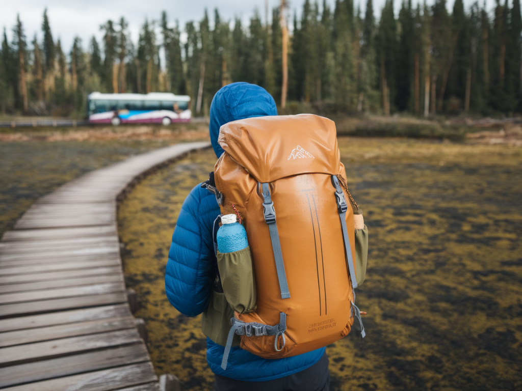 choosing a lightweight waterproof pack system for peatland day hikes with public transport resupplies