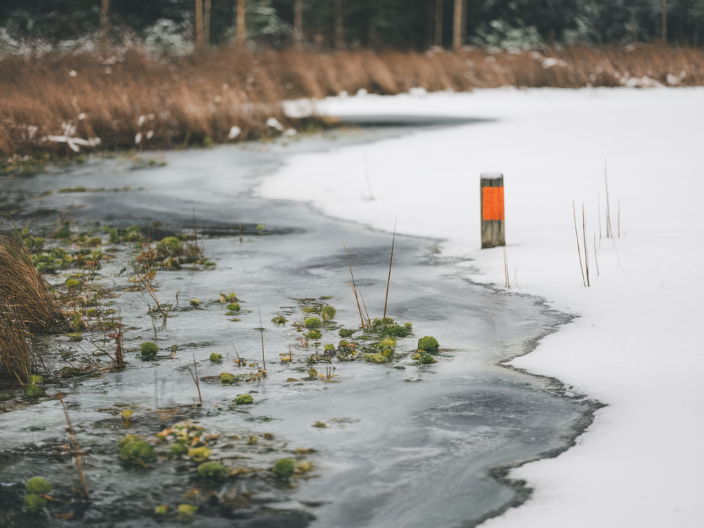 How to read post-snow thaw bog signatures and choose a safe line across thawing blanket peat