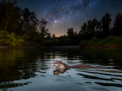Practical camera settings and approach distances for photographing nocturnal otter activity without causing disturbance