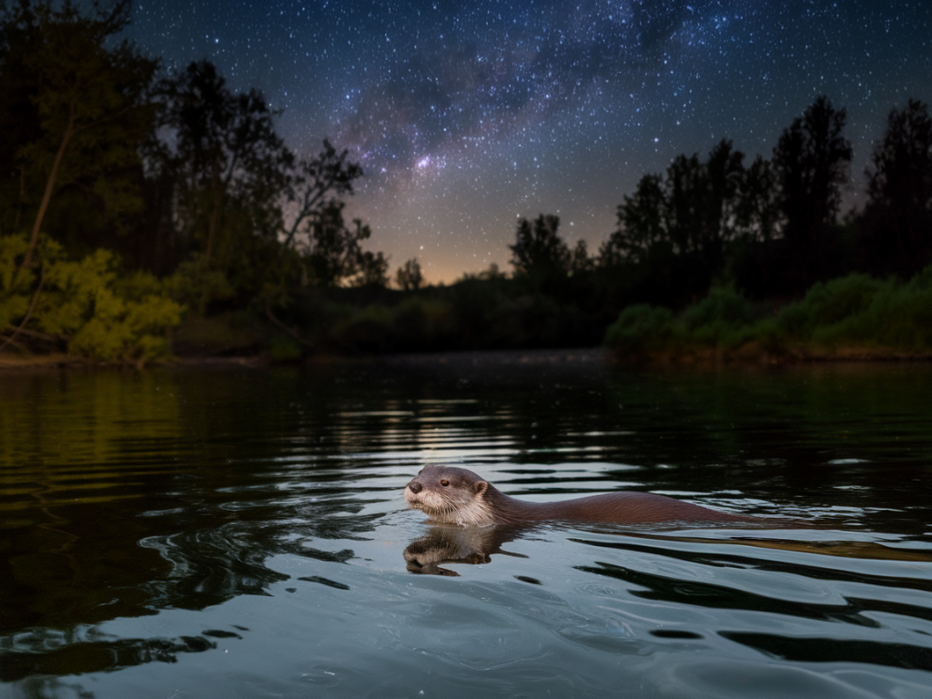 Practical camera settings and approach distances for photographing nocturnal otter activity without causing disturbance