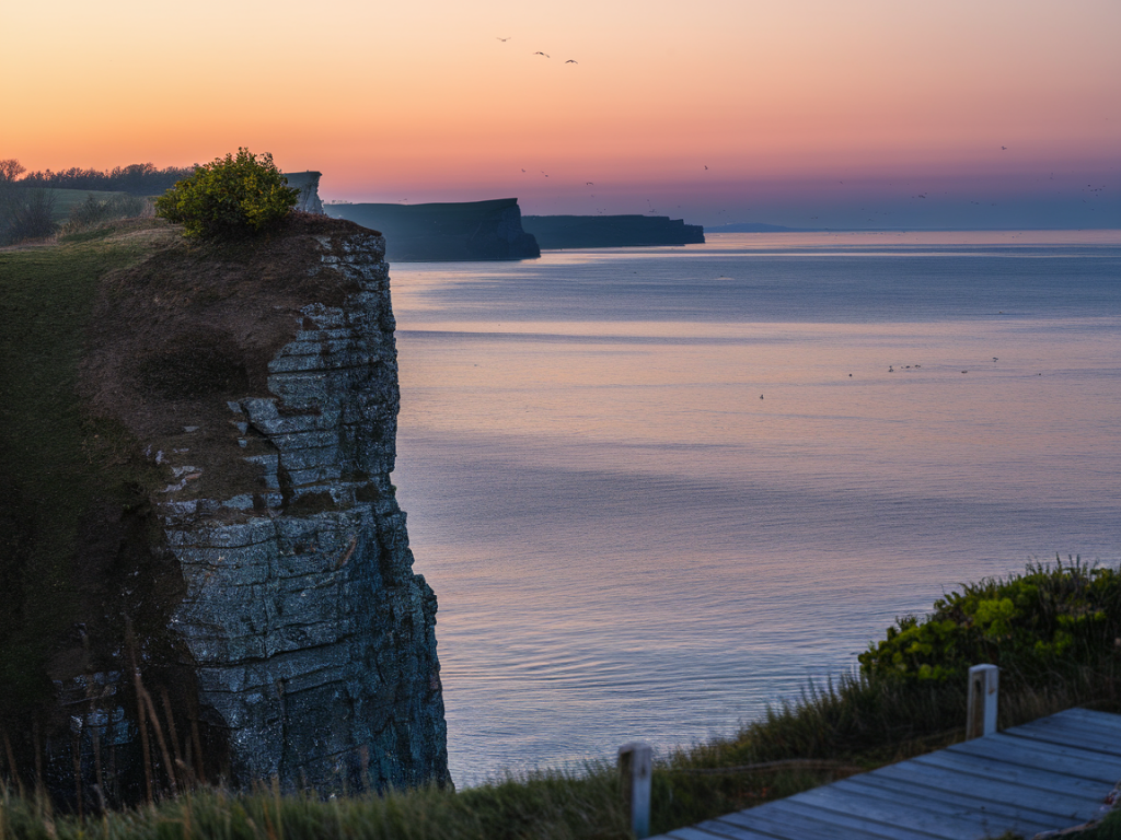how to plan a dusk sea-cliff walk to watch gannets without disturbing breeding colonies